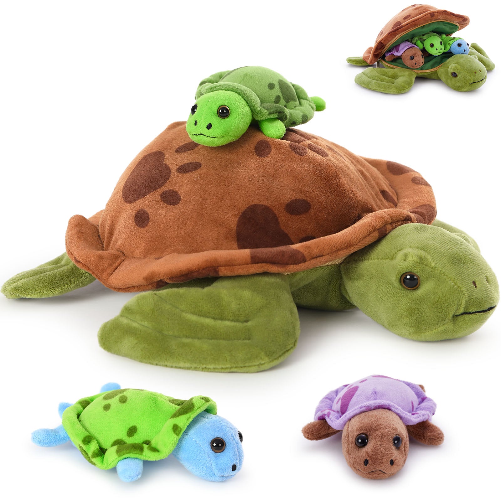 4-in-1 Family Sea Turtle Plush Set