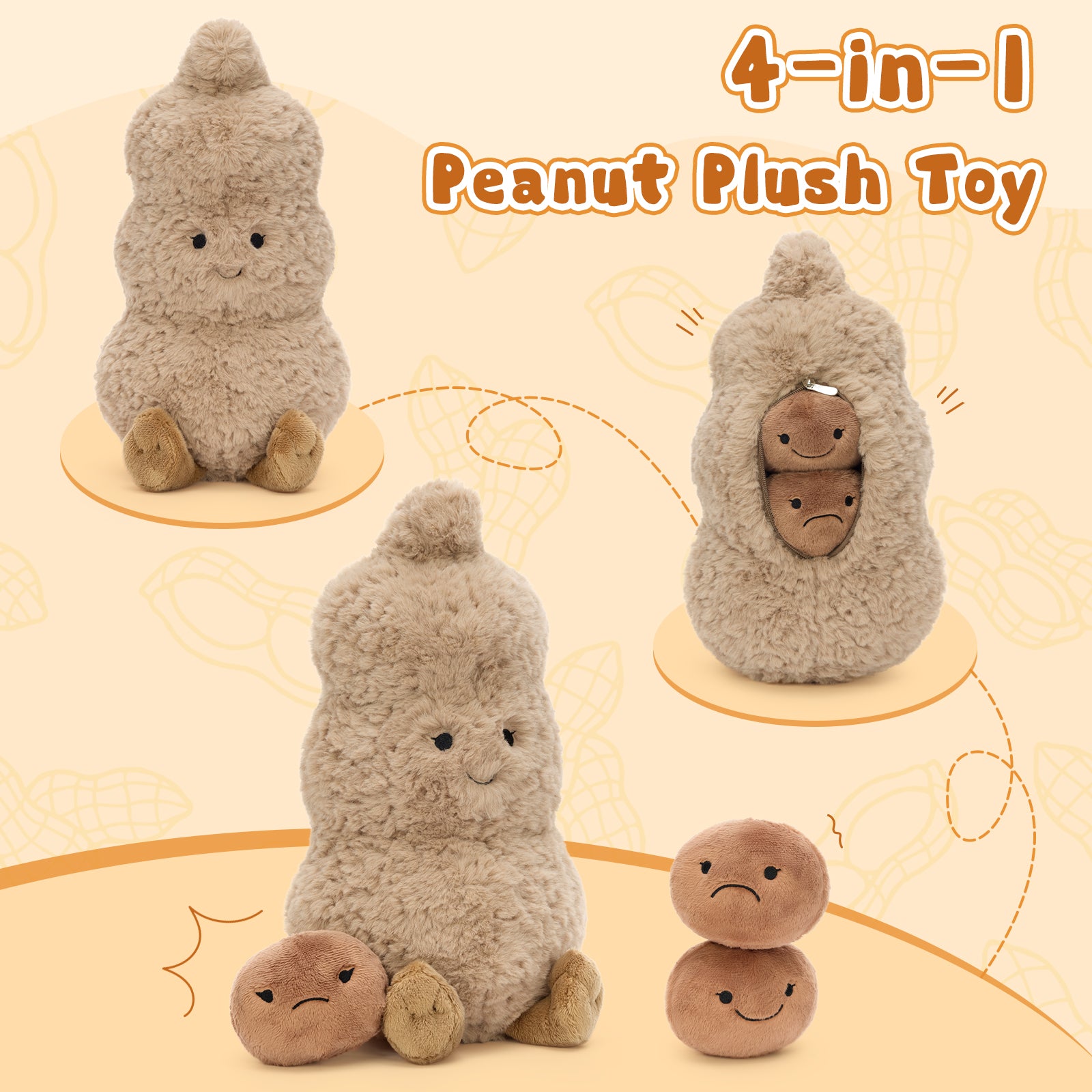 4-in-1 Peanut Plush Toy