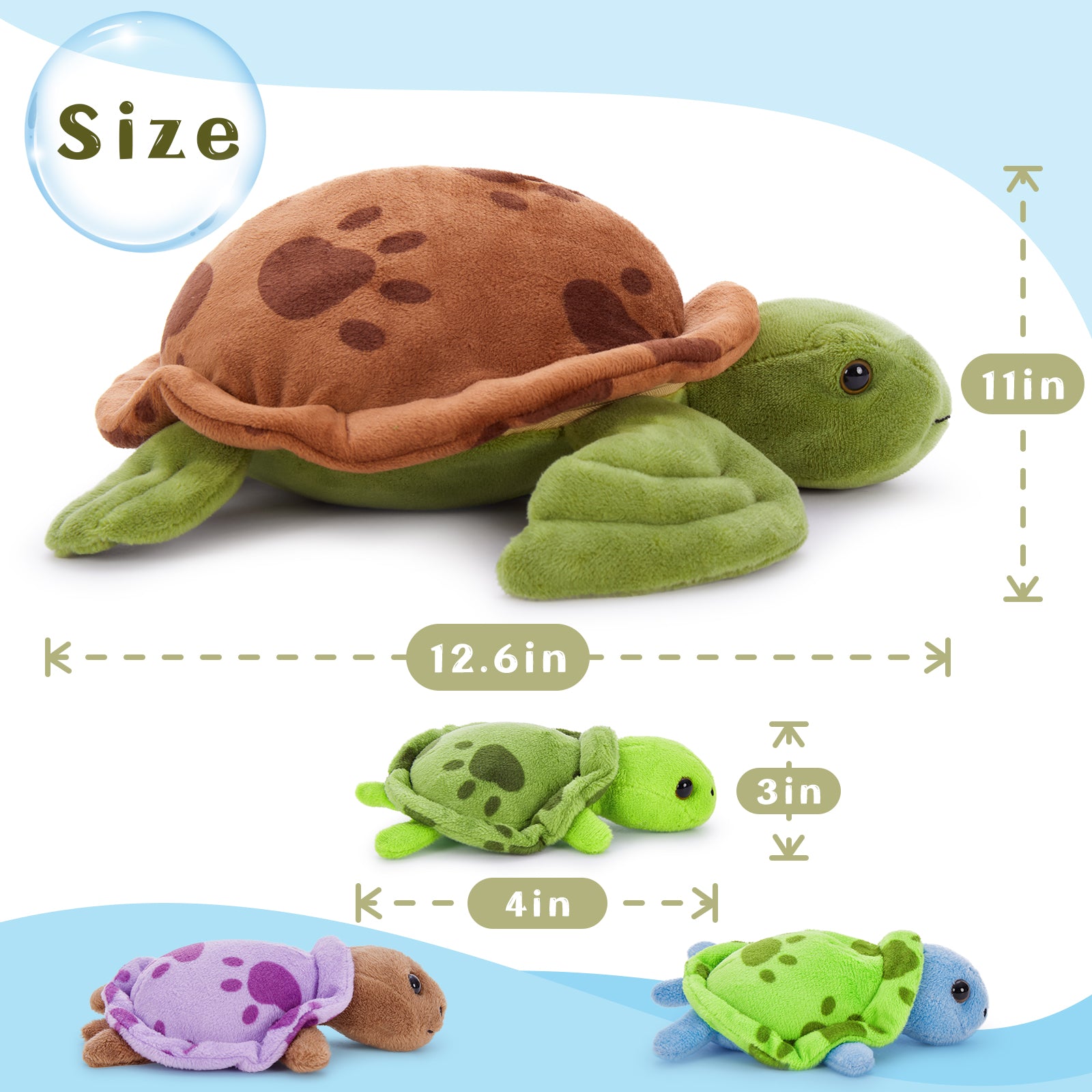 4-in-1 Family Sea Turtle Plush Set