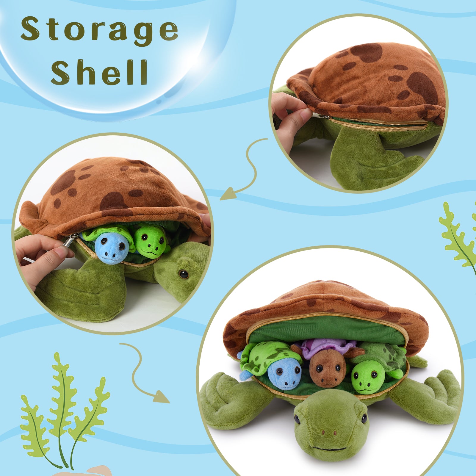 4-in-1 Family Sea Turtle Plush Set
