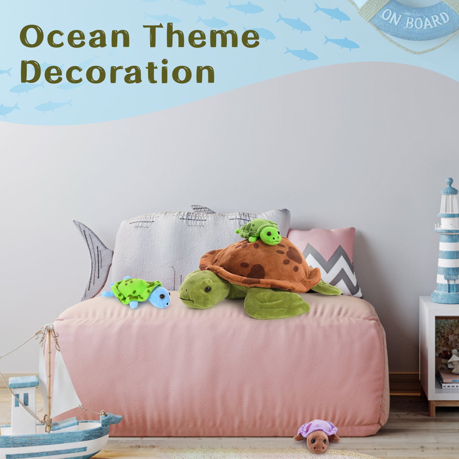 4-in-1 Family Sea Turtle Plush Set